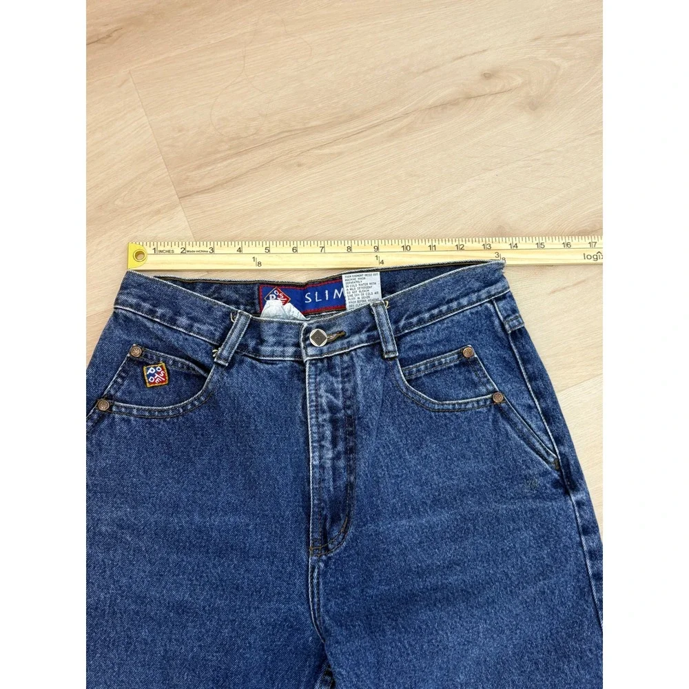 Posted Slim Jeans Womens 7/8 Blue High Waisted Straight Leg Denim Vintage
